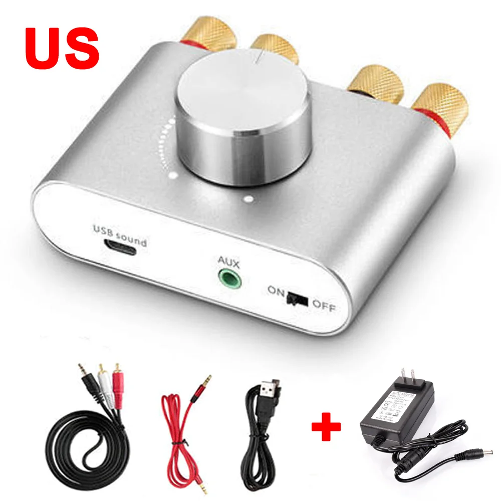 Woopker Digitaler Audioverstärker HiFi-Soundverstärker TPA3116 Empfänger Bluetooth 5.0 Auto Mini Heimkino-Soundsystem 50W*2 7