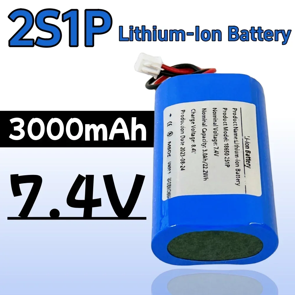 7.4V 3000mah 2s1p 18650 Rechargeable Lithium Battery FOR Amplifier Power toy Accessories LED Lights Security Equipment