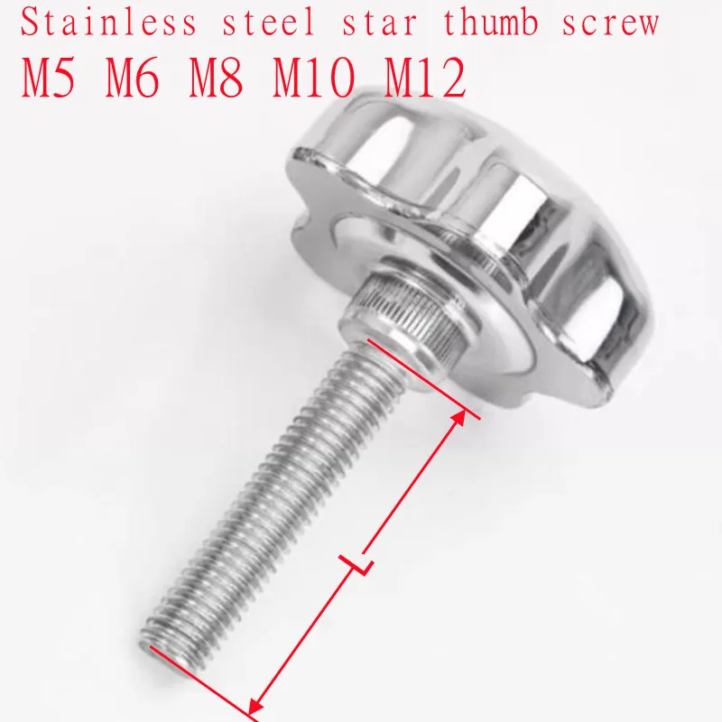 5pcs M5 M6 M8 M10 M12 Stainless Steel Star Plum Bakelite Hand Tighten Thumb Screw Knob Tightening Screw Bolts