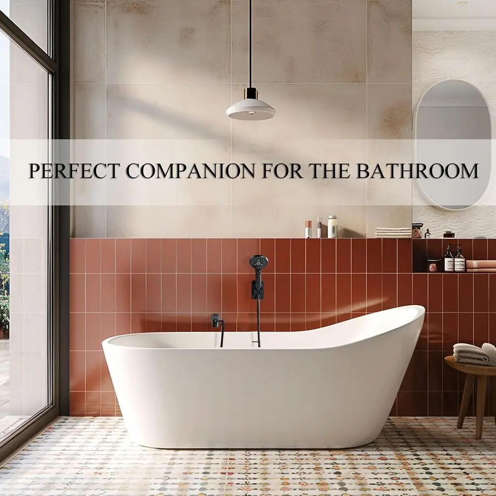 صنبور حوض استحمام برونزي مطلي بالزيت مع ميزة دش محمولة مكونة من 6 إعدادات