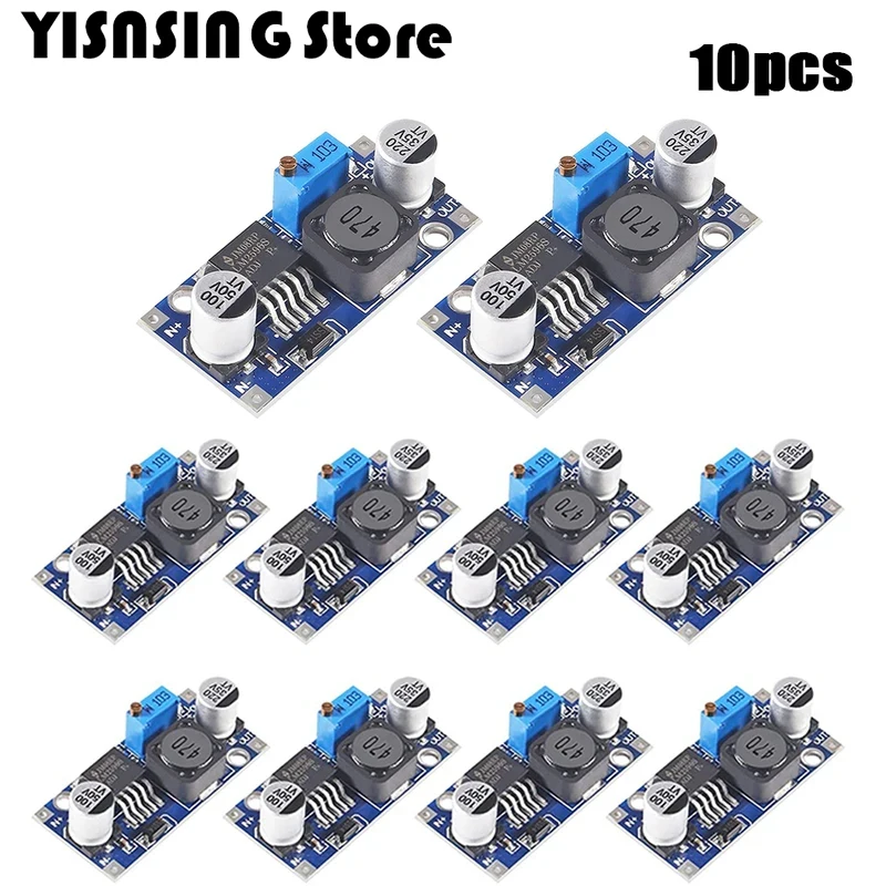 10Pcs LM2596 DC 4.0-40-1.3-37V DC-DC Step Down Converter Module Adjust Voltage Regulator LM2596S-ADJ5V 3.3V 12V Step-Down Board