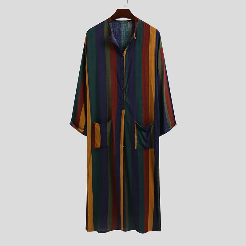 Muslim Men Clothing Abaya Musulmane Homme Kaftan Leisure Jubba Thobe Fashion Loose Dubai Saudi Arabia Pakistan Islamic Robe Eid