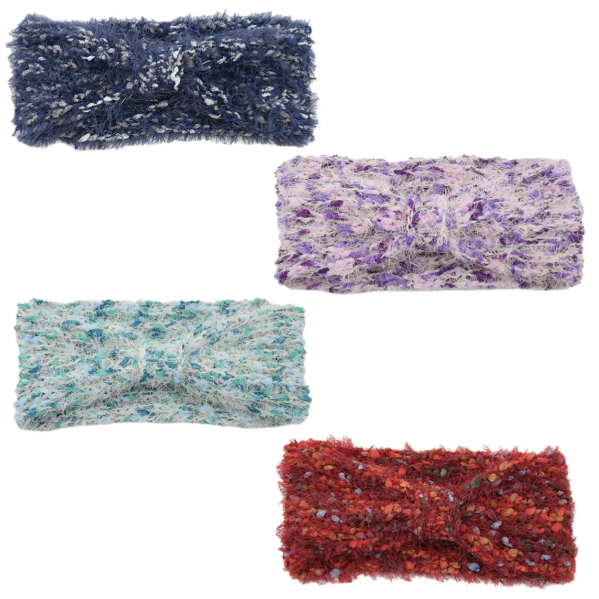 

Rainbow Velvet Bow Headband for Women Soft and Elastic Furry Headband Knitted Ear Protection Wash Face Makeup Hair Accessories