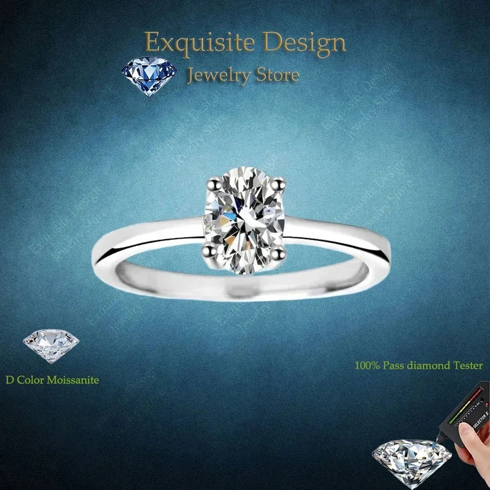 

Exquisite Design 1CT Pigeon Egg Shape Moissanite Luxury ring, New Female PT950 Platinum Wedding Band for Women Fitting Party