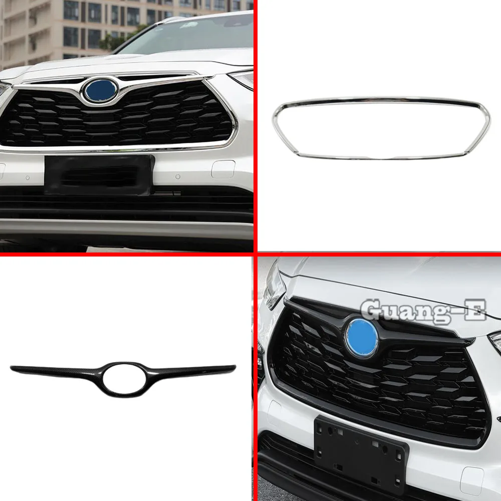 

Front Middle Center Grille Trim Frame Car Mark Logo Grid Middle Racing Grills Decor For Toyota Highlander Kluger 2020 2021 2022