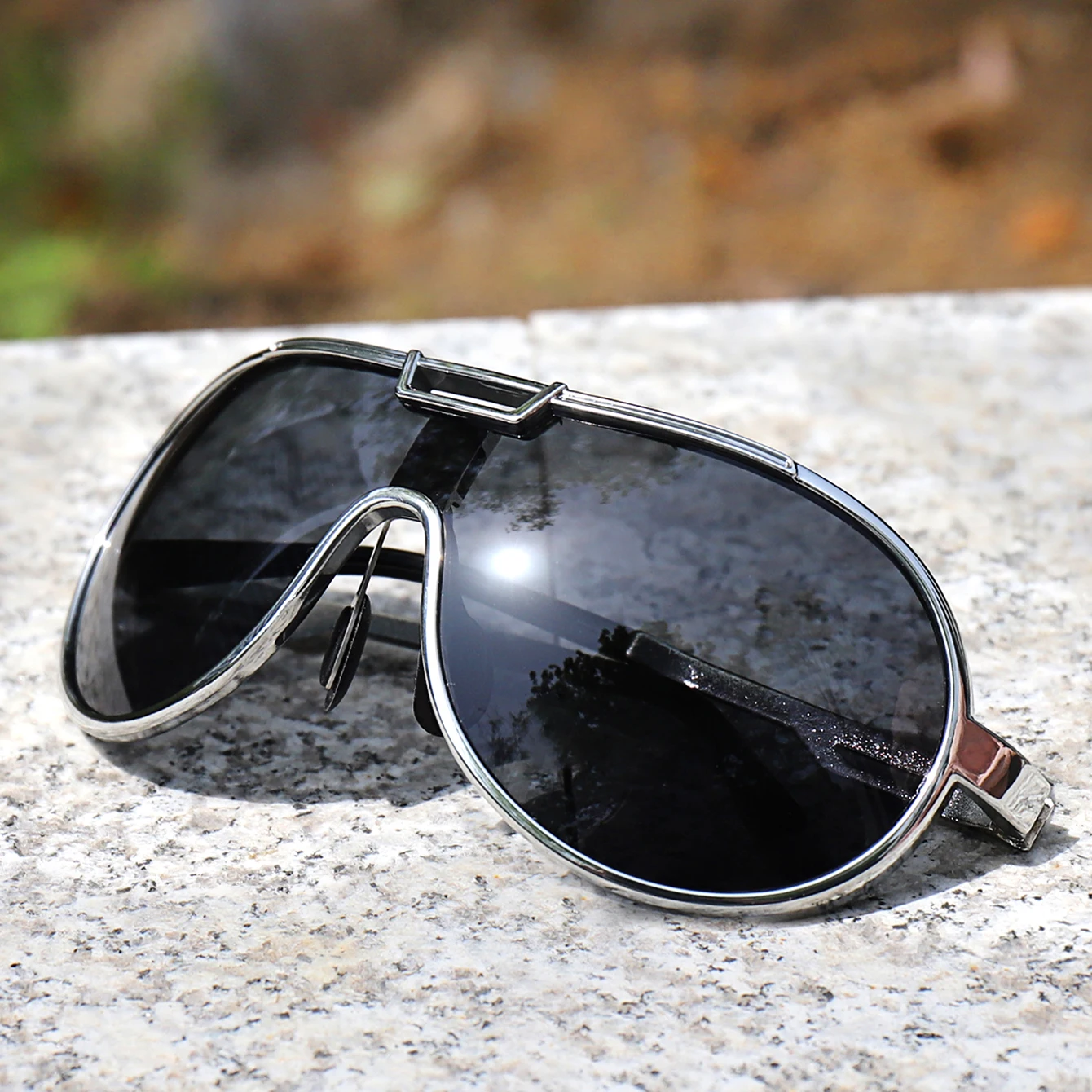 Angel-Sonnenbrille, PC-Rahmen, für Herren und Damen, trendige runde, winddichte Sonnenbrille mit UV-Schutz, Radfahren, Fahren, Reisen, mit Box – Detail 5