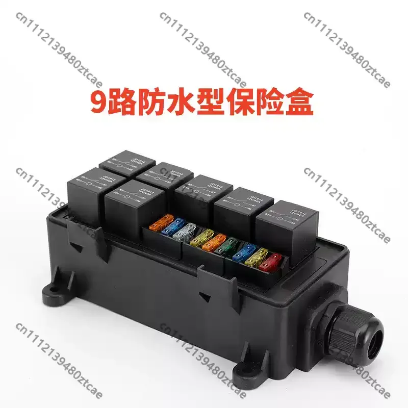 9 Way Waterproof Relay Fuse Box 12V 24V For Car RV Yacht Spotlight Electrical Wiring Modification