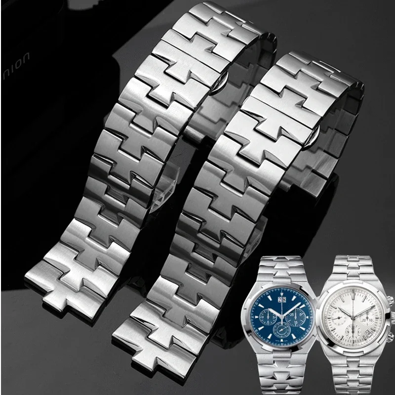 Stainless Steel Watch Band For VACHERON CONSTANTIN Strap Watchband Overseas 24mm*7mm Men's Watch Accessories