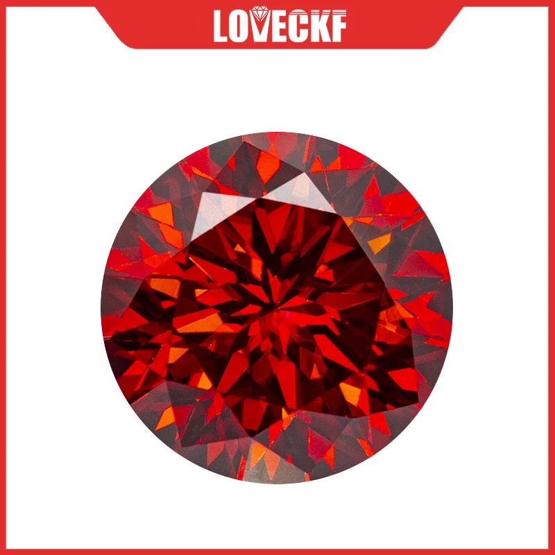 

Garnet Colored Plum Blossom Cut Moissanite Loose Stone with GRA Certificate 0.5-5.0ct Positive Pass Diamond Tester