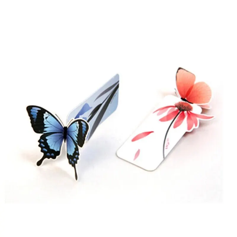 25pcs Cute 3D Stereo Butterfly Book Marks Flower Print Bookmark Stationery Mini Paper Bookmarks For Kids Student School Supplies