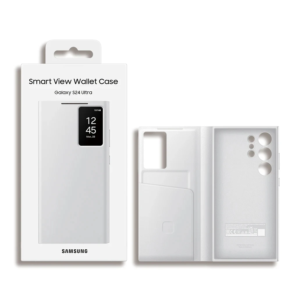 Original Samsung Galaxy S24 Ultra Smart View Wallet Smartphone Hülle S24Ultra 5G S-View Flip Card Slot Sichtfenster Handyhülle