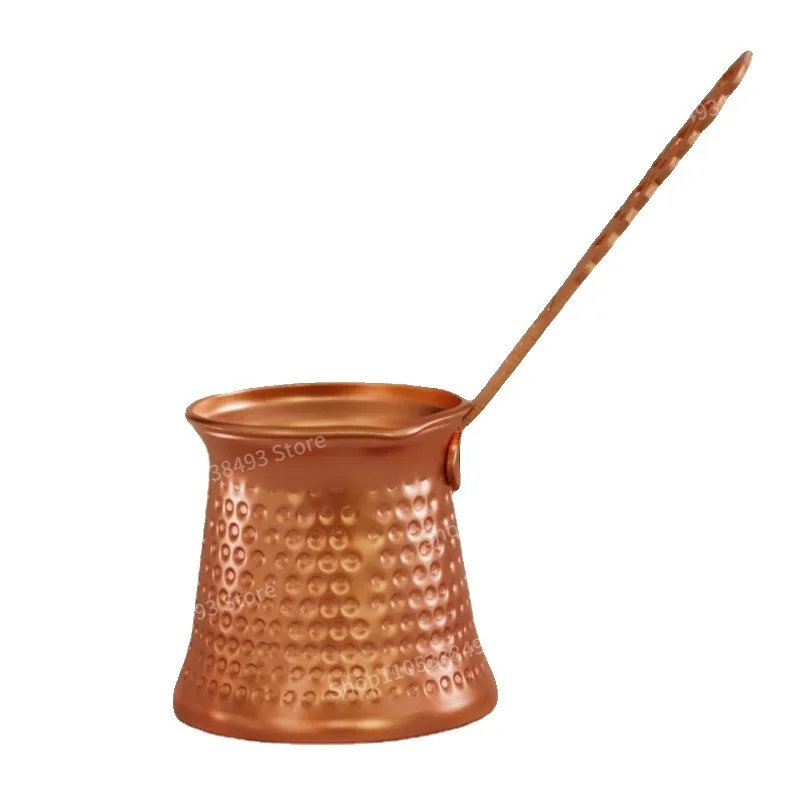For Mini Portable Hand Hammer Point Goblet of Fire Long Handle Coffee Pot Copper Plated Coffee Cup Milk Pot Bucket Appliance