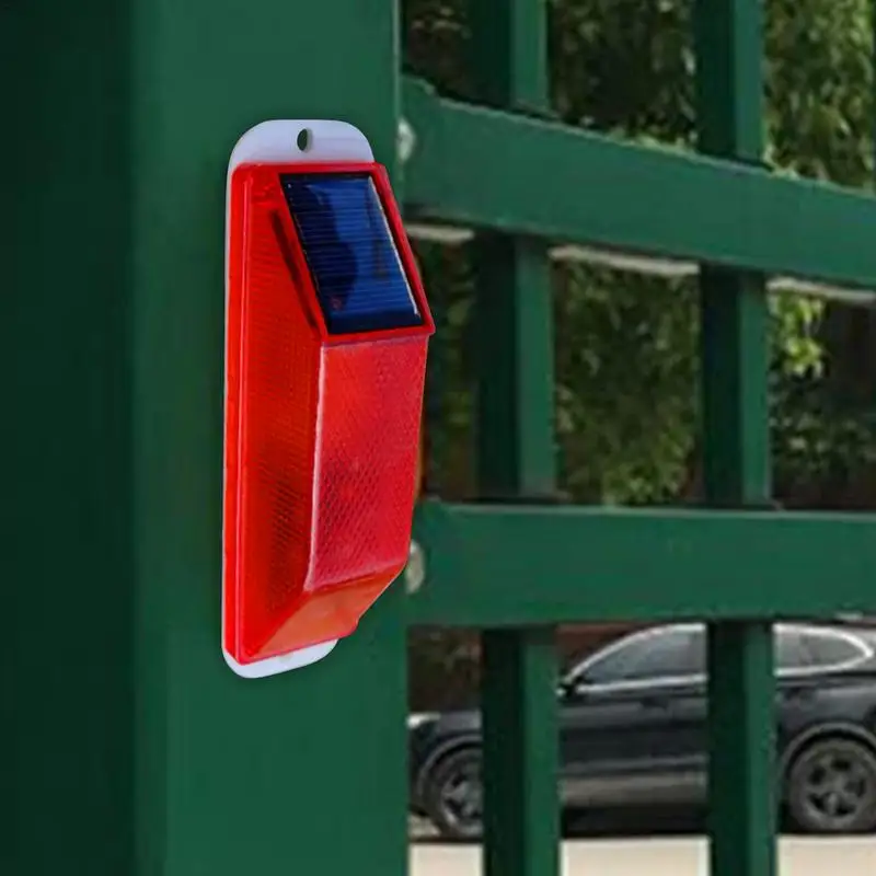 Red Car Solar Strobe Warning LED Lamp Chip Control Bridge Rechargeable Night Driving Traffic Safety Caution Light Accessories