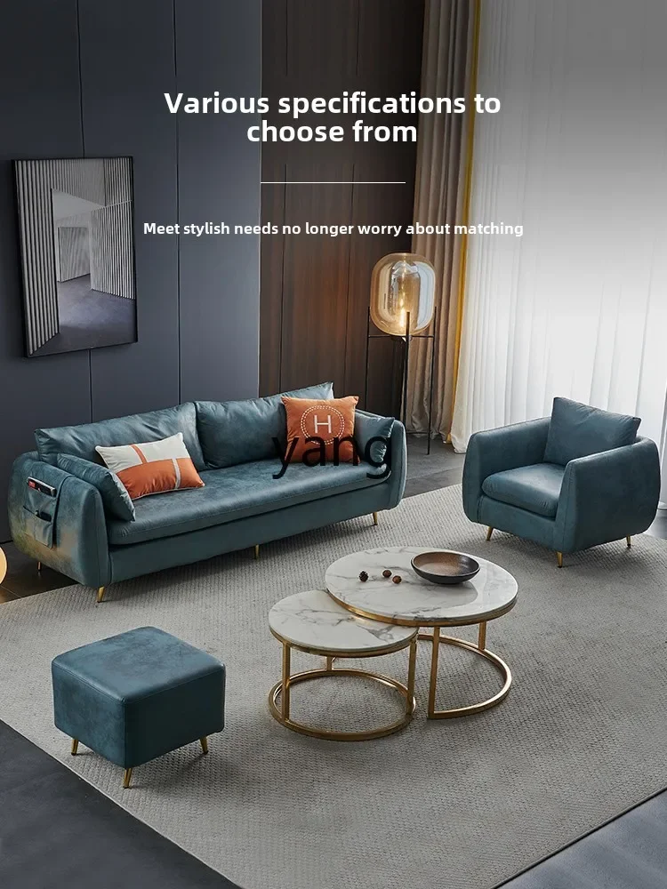 LMMtechnology fabric sofa light luxury living room small apartment leave-in modern simple three-person