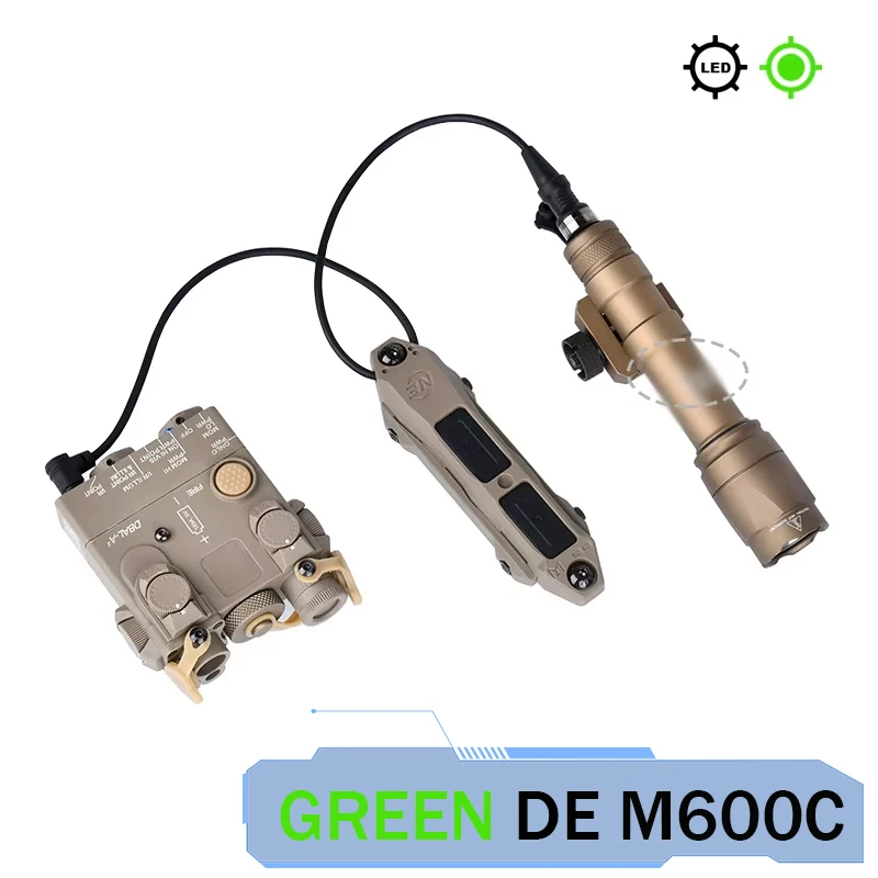 DBAL A2 Rood Groen Dot Laser Surefi M300 M600 Zaklamp Drukschakelaar Jacht Airsoft Wapen Licht Voor 20mm MLOK KEYMOD Rail - afbeelding 1