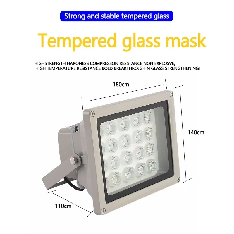 20 weatherproof white LED flash CCTV lights Aluminum housing IP65 protection Road monitoring LED filling light array