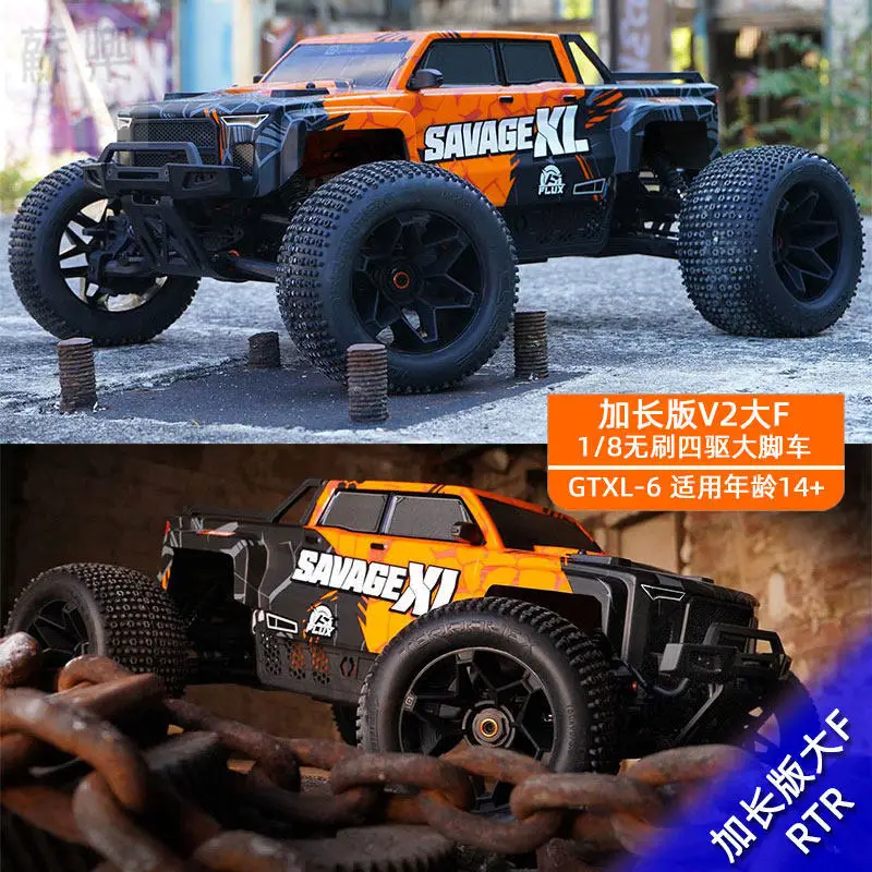 HPI 1/8 Savage XL FLUX V2 GTXL-6 Extended RC Monster Truck Brushless Electric Off Road Hobby Model Vehicle