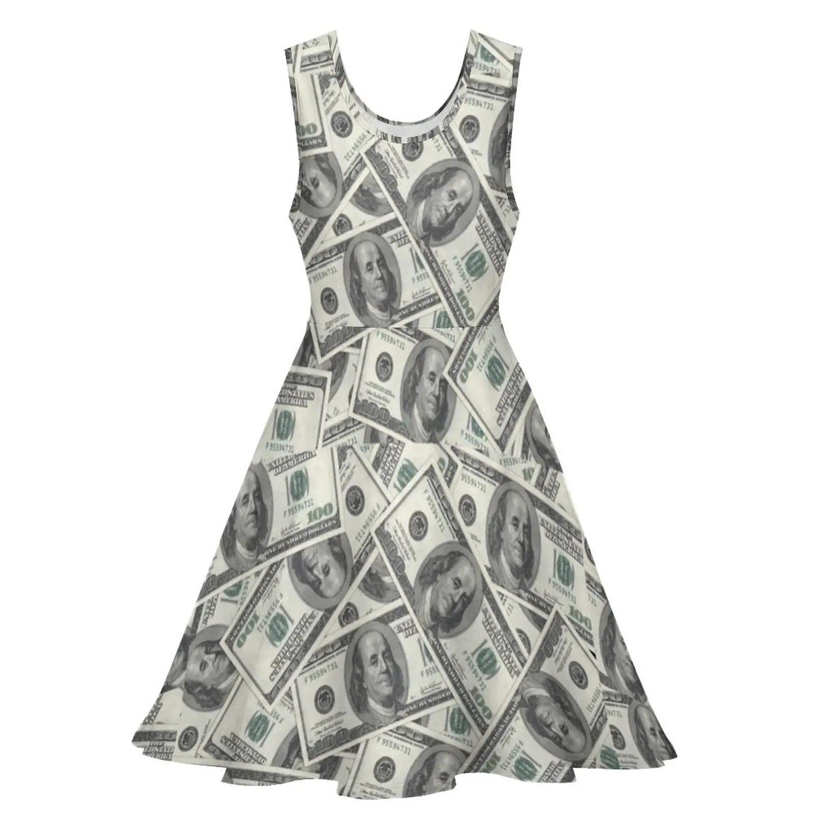 Rich Money Novelty Dollars Sleeveless Dress Bridesmaid dress woman dresses for official occasions Women