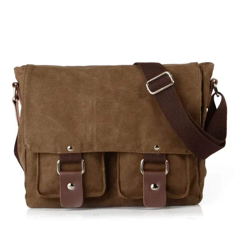 

Simple and Casual Shoulder Bag Retro Men's Shoulder Messenger Bag Vintage Canvas Crossbody Commuter Travel Men Bag