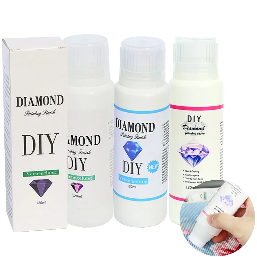 1-5PCS 120ml DIY Diamond Painting Conserver Permanent Hold & Shine Effect Sealer for All 5D Diamond Painting Brightener Glue