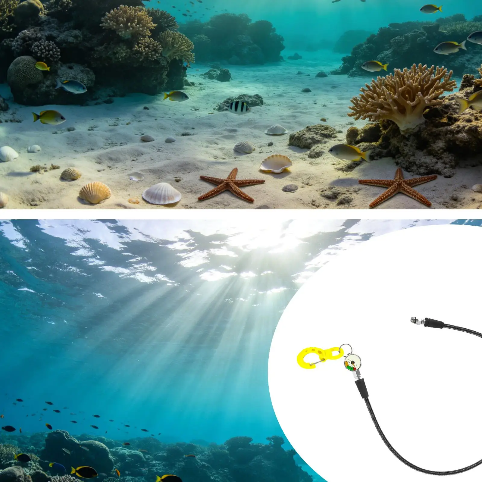 

Светящийся манометр для дайвинга из углеродного волокна, вращающийся на 360 градусов, инструмент для профессионального подводного снаряжения