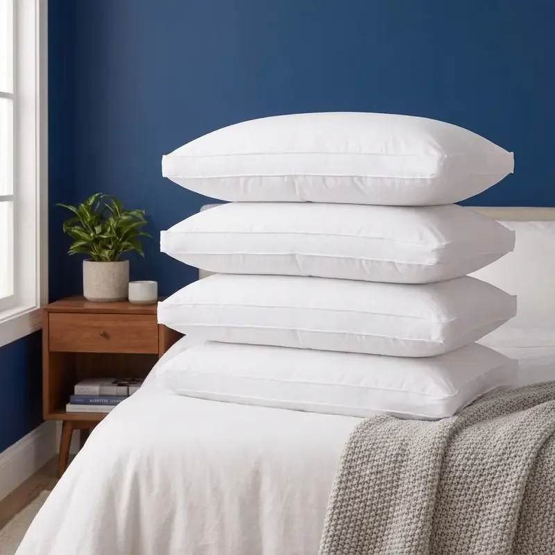 Utopia Brands Gusseted Bed Pillows (4 Pack) - 5-Star Hotel Quality Organic Cotton Cover Pillows for Sleeping, Plush Aesthetic Room Plush, Cooling Bedding Set Bedroom Items, Breathable Polyester Fill, Memory Foam Support, Hand Wash Only