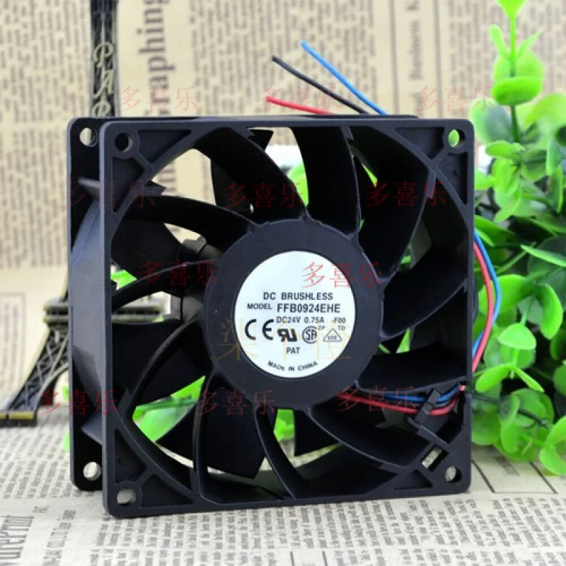 ZMZM     For Delta FFB0924EHE 24V 0.75A 90*90*38mm Cooling Fan For  Inverter 3pin 2pin