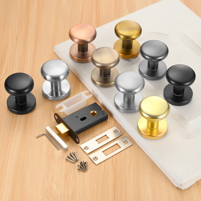 

Невидимый дверной замок без ключа из цинкового сплава для спальни, бесшумная домашняя дверь, фоновая стена, круглые односторонние невидимые ручки