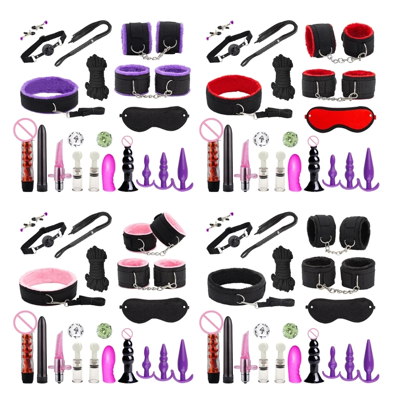 

20RF BDSM Restraint Sex Adult Game Bondage Nipple Clamps Butt-Plug Rope