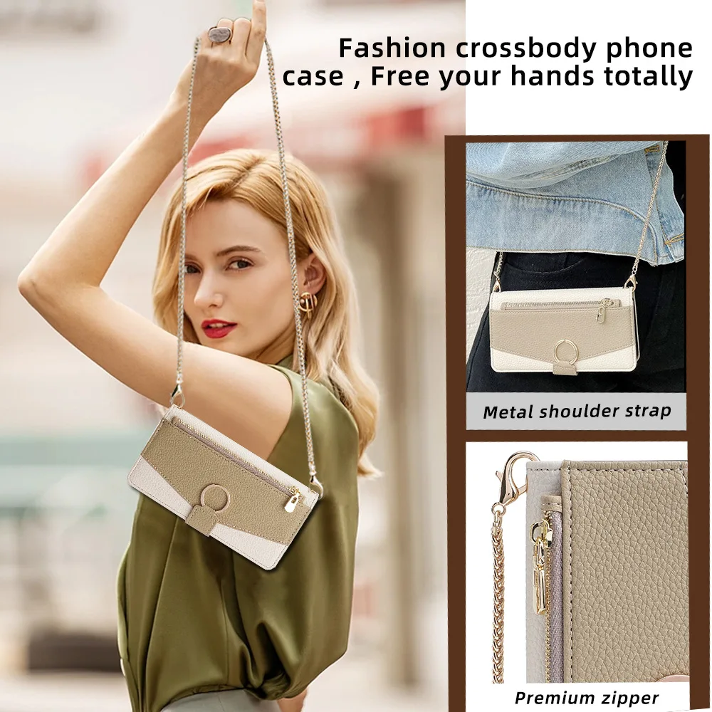 Brieftaschenhülle für SONY XPERIA 10 5 1 I II III IV V VI 10 VII Magnetische Flip-Handyhülle Sony XZ1 L2 L3 Langes Trageband Lederhülle – Detail 4