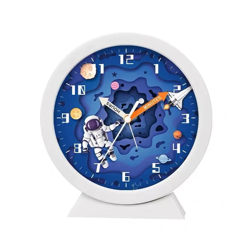 Reloj de escritorio de aprendizaje para niños, lindo reloj despertador de educación temprana de arcoíris, silencioso de repetición, reloj de escritorio de enseñanza colorido