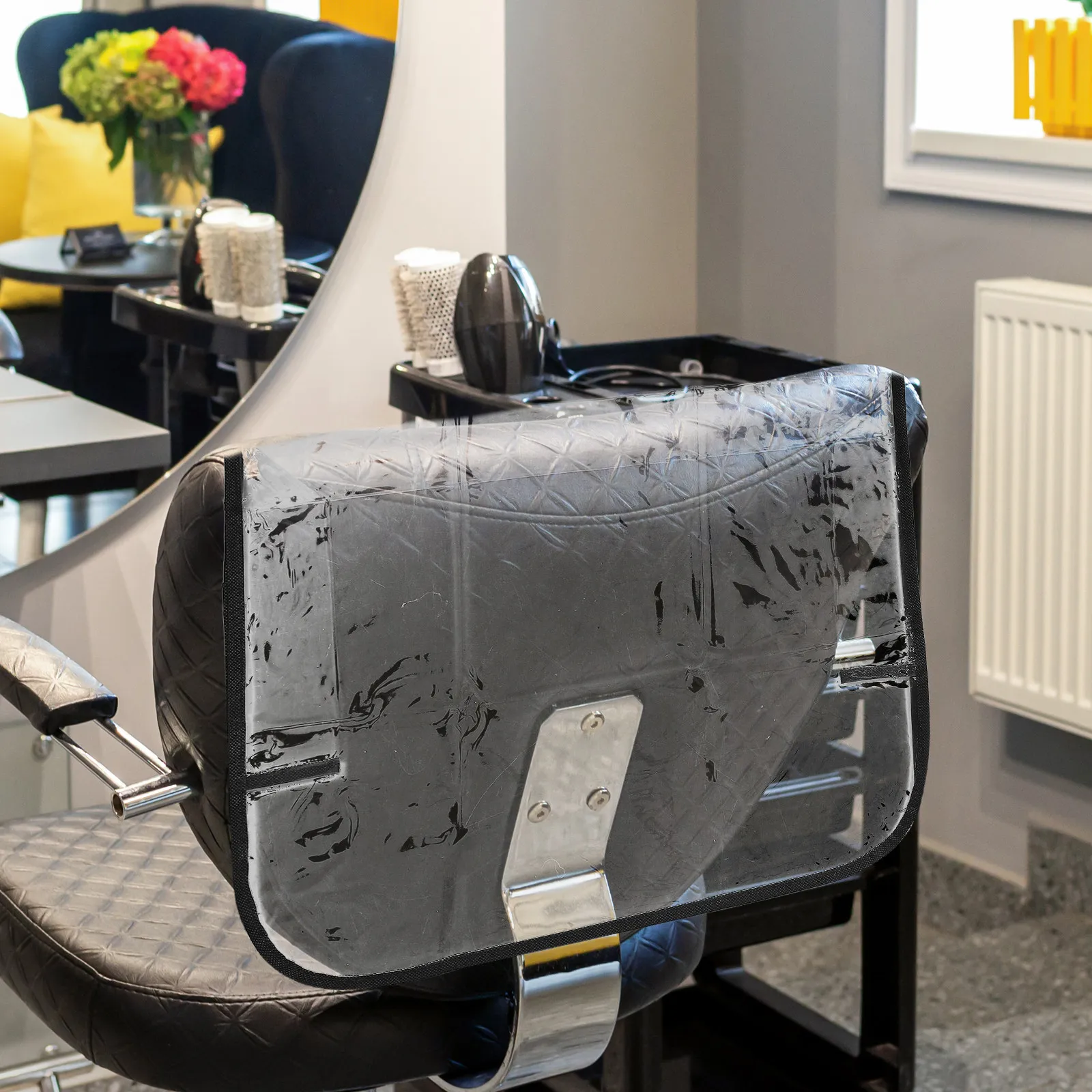 

Clear Plastic Salon Chair Cover Protector Transparent Back Chair Cover for Hair Styling Shampoo Chairs Dye Resistant