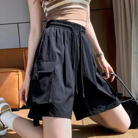 Girls' Thin Cargo Shorts 2026 Summer New Teenage Kids Sports and Leisure Mid Length Pants Girls' Quick Drying Five-quarter Pants