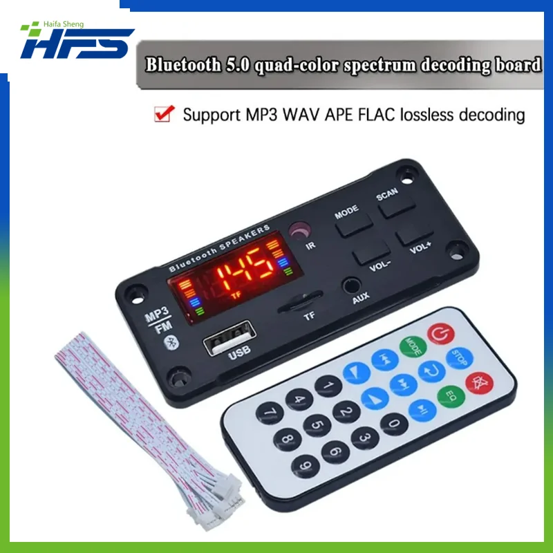 

Mp3 player 6v-12v Bluetooth5.0 MP3 Decoding Board Module Wireless Car USB MP3 Player TF Card Slot / USB / FM / Module