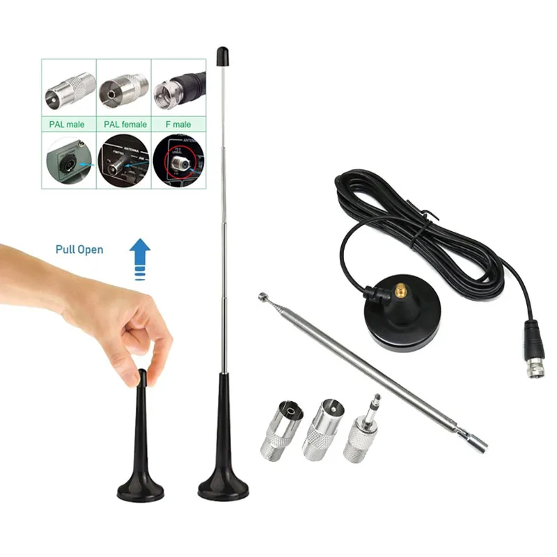 5dbi High Gains Steady Signal Telescopic Antennas for TV Radios Accessories Portable Household Indoor DAB FM Amplified Antennas