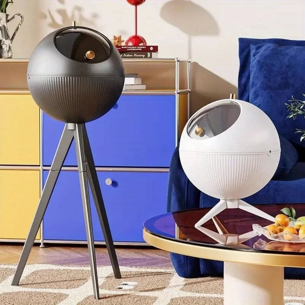 High End Wastebasket Bedroom Kitchen Mobile Recycle Bin High End Household Living Room Trash Can No Need To Bend Down Gift