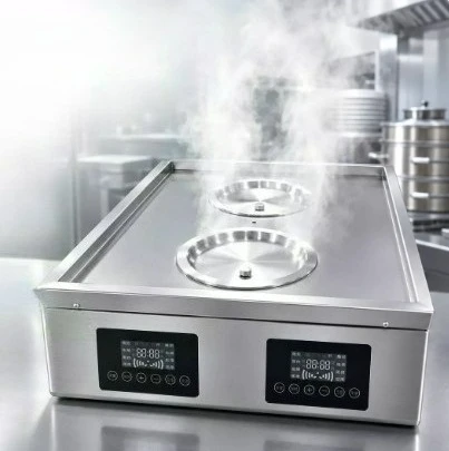 Multi-function Tabletop Electric Steamer Commercial 4 Hole Stainless Steel Dim Sum Bun Steamer with Dual Digital Control