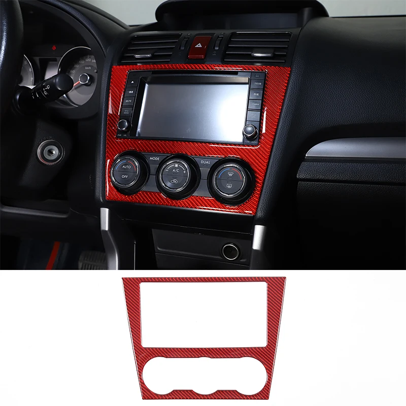 

For Subaru Forester 2013-2018 Soft Carbon Fiber Car Air conditioner switch panel frame sticker Auto Interior Accessories