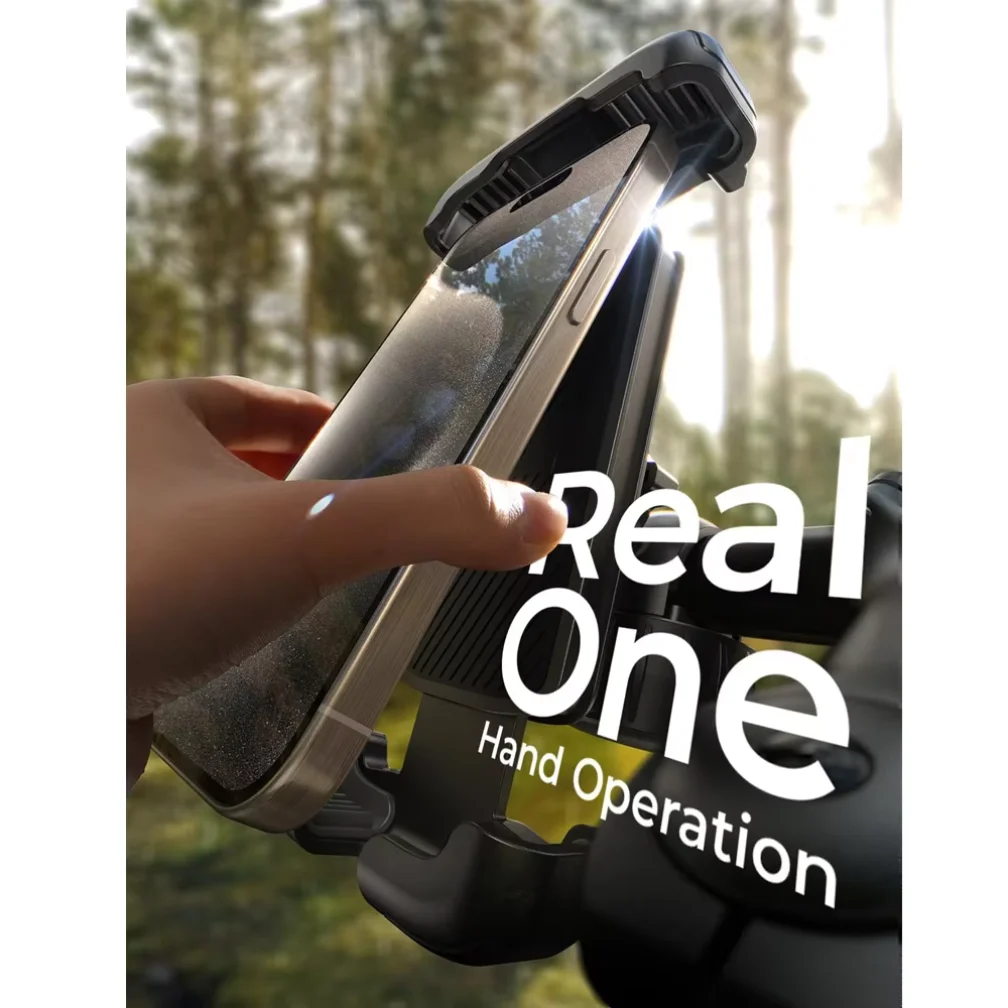 Super Easy Install Bike Phone Holder, Ultra Stable Motorcycle & Bicycle Handlebar Mount for Adults Kids, Fits iPhone Samsung