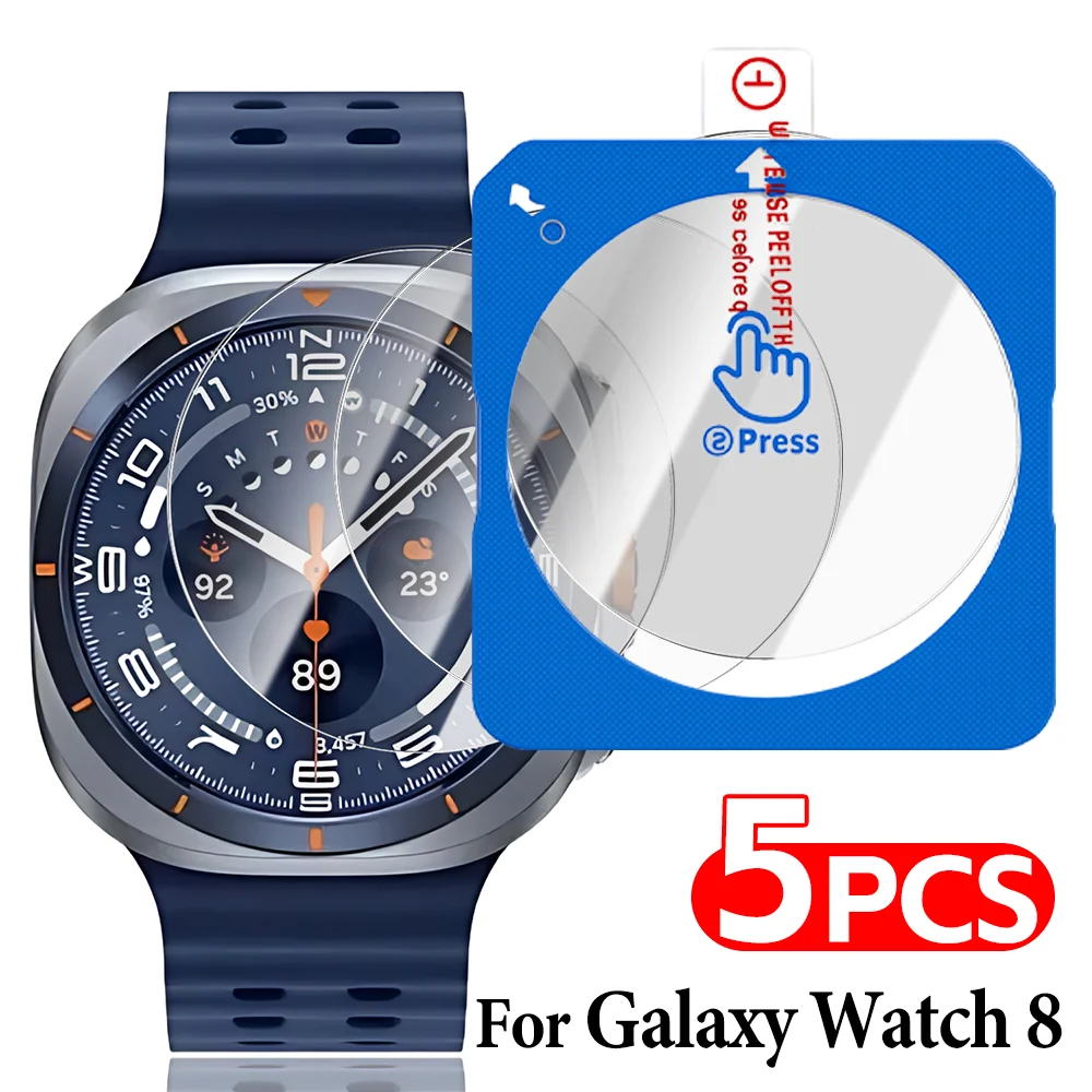 

1-5 шт., легко устанавливаемое закаленное стекло для Samsung Galaxy Watch8 Classic, 40 мм, 44 мм, Ultra HD, защитная пленка для экрана, взрывозащищенная пленка