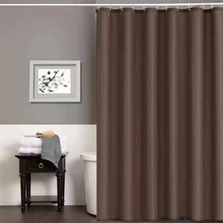 1PC Solid Color Bathroom Partition Curtains Waterproof Mildew Resistant Polyester Bathroom Partition Curtains Shower Curtain