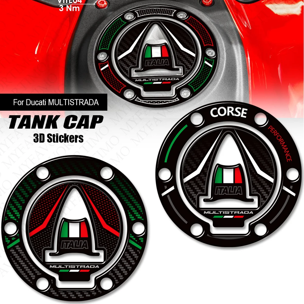 

Tank Cap Decals For Ducati MULTISTRADA 950 1000 1100 1200 1260 V2 V4 Tank Pad Gas Fuel Oil Cap Fairing Fender Protector Stickers