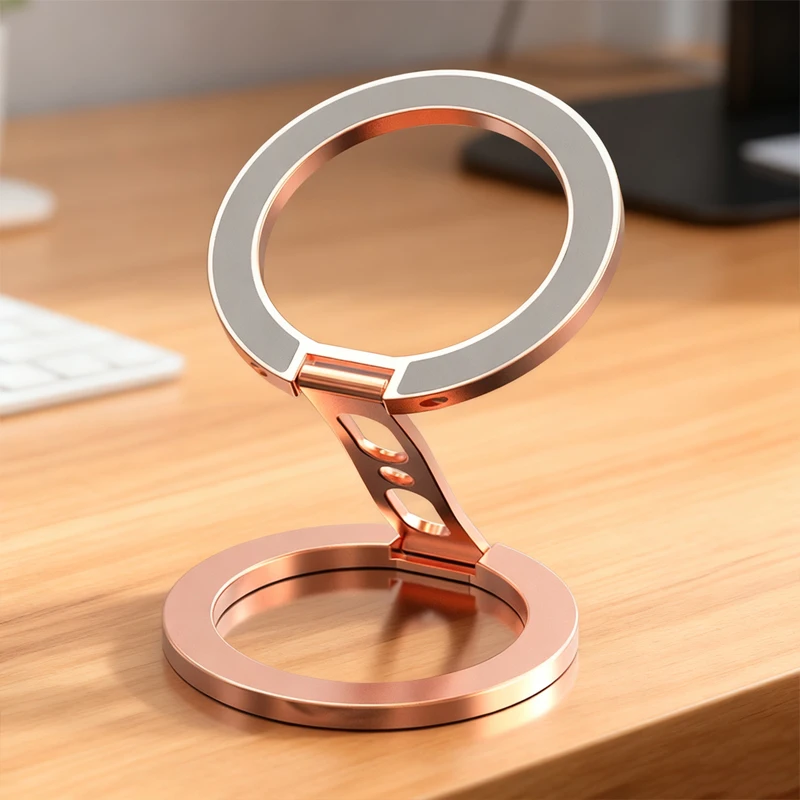 Mocny magnetyczny uchwyt na telefon z podparciem MagSafe, dwustronny magnes, pierścień na palec, podstawka na biurko, składany uchwyt do ćwiczeń na siłowni, do iPhone'a 17 16