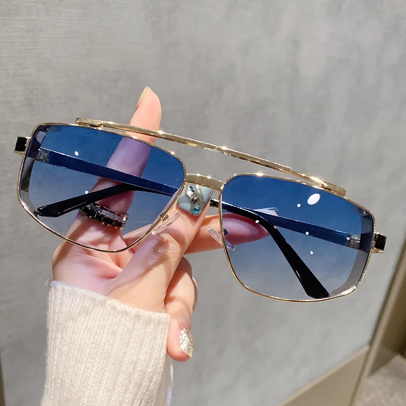 نظارات شمسية عصرية معدنية عالية الجودة ذات شعاع مزدوج للتصوير الفوتوغرافي في الشوارع، نظارات نسائية ملونة متعددة الاستخدامات