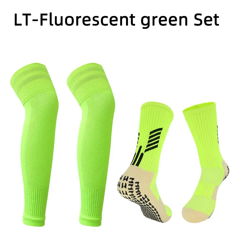 Non Slip Soccer Socks Adults Kids Style Elasticity Legging Cover Over Knee Outdoor Football Shin Guards Sports Protection Gear