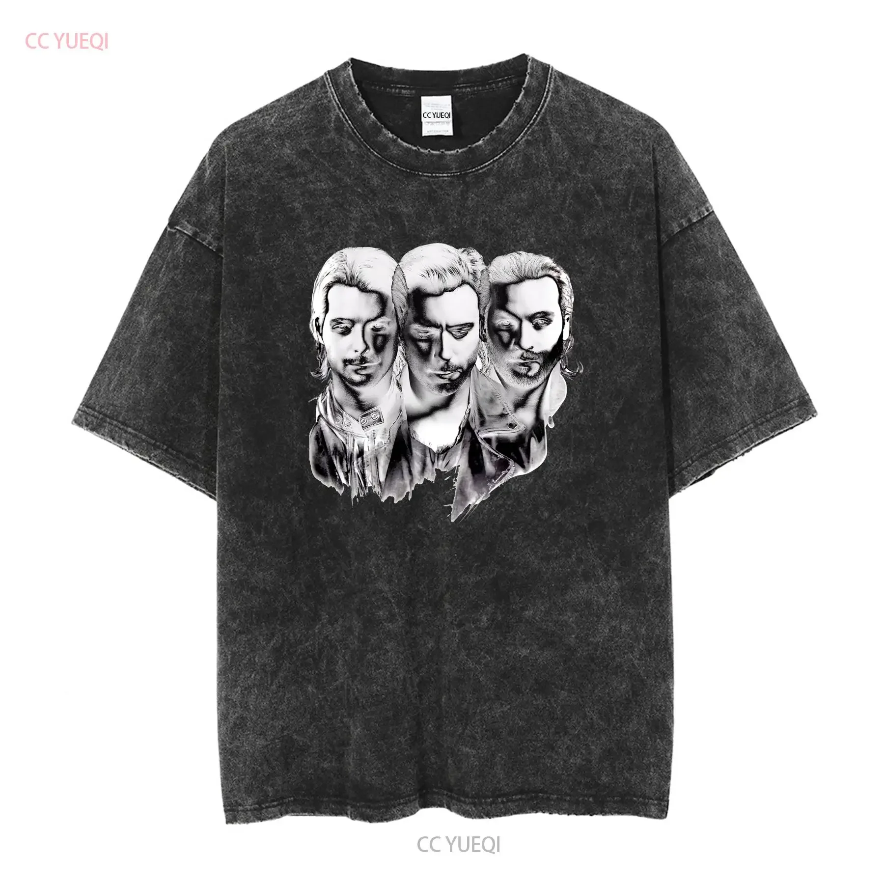 SWEDISH HOUSE MAFIA STOCKHOLM 3 FACES Womens ROLLED SLEEVE T SHIRT Size S vintage Washed streetwear designer clothes graphic view 2