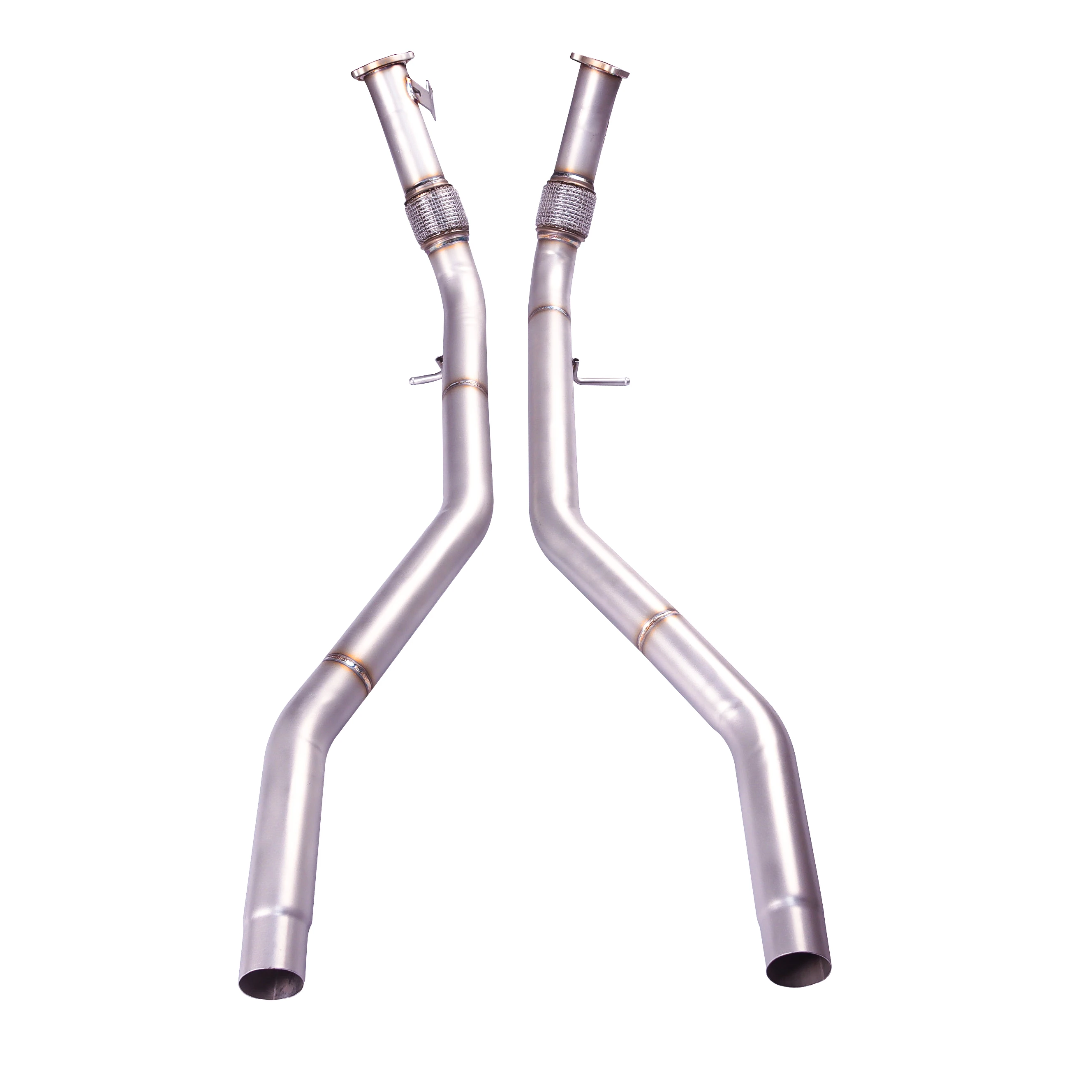 Suitable for 19~23 Porsche Cayenne modified front pipe stainless steel equal length medium pipe expanded acoustic exhaust pipe