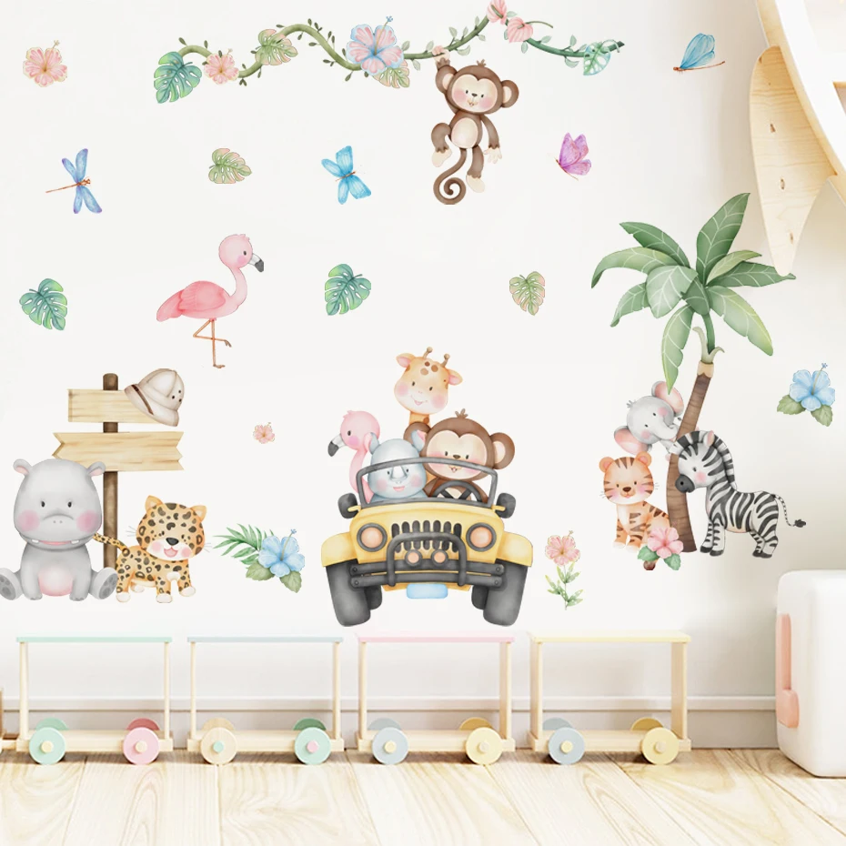 

Adventure Animals Cartoon Animals Wall Stickers for Children Room Kids Room Bedroom Living Room Nursery Decoration Wall Decals