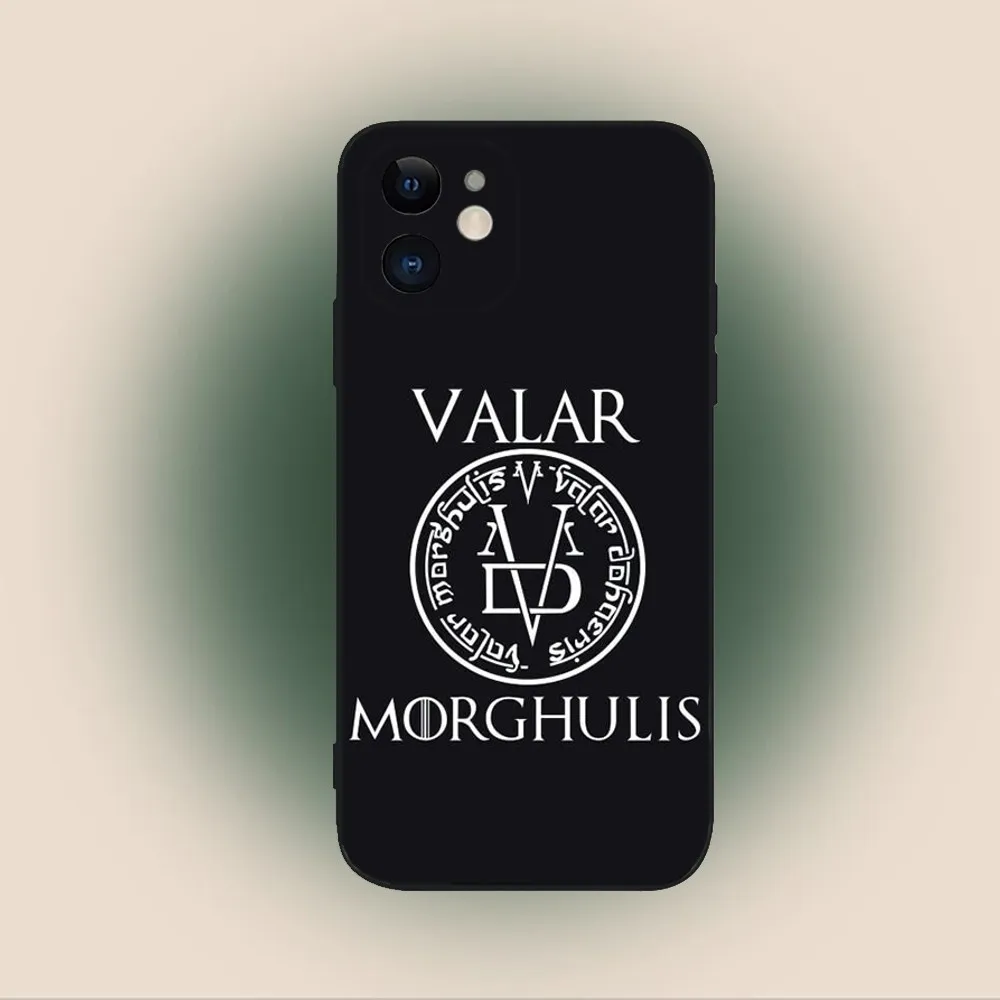 V-Valar Morghulis Phone Case For iPhone 15,14,13,12,11,Plus,Pro Max,XS,X,XR,SE,Mini,8,7 Soft Silicone Black Cover