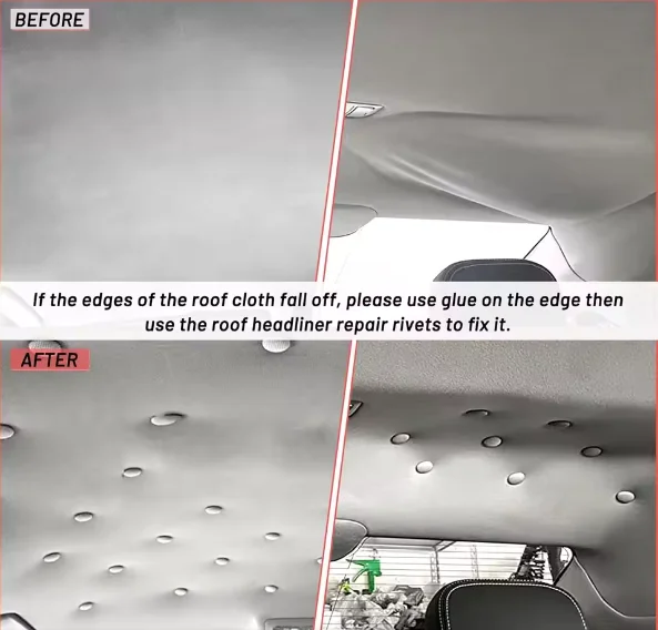 40Pcs Car Ceiling Cloth Snap Pins Retainer Fastener Fixed Screw Buckle Auto Roof Headliner Repair Rivets Button Interior Decor